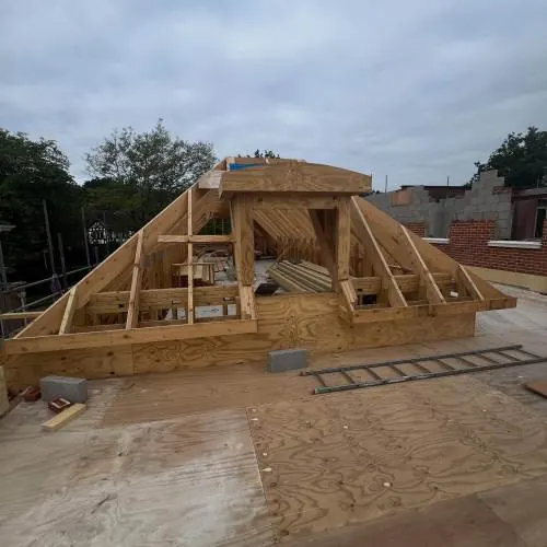 Timber roof structure and dormer framing on a new build